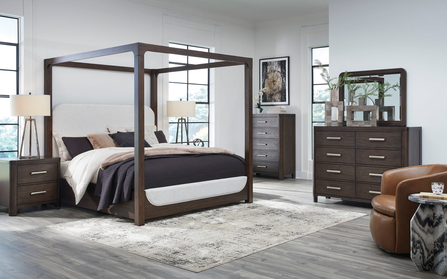 Breckington King Upholstered Canopy Bed