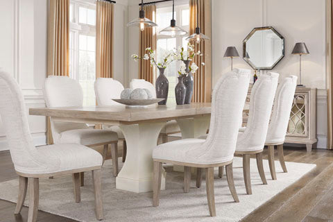 Jorlaina dining set with Table +8 chair