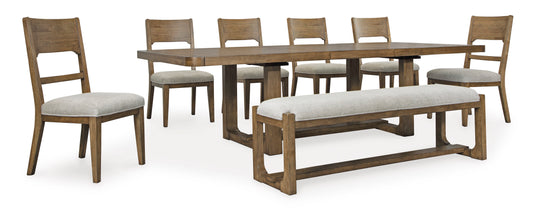 Cabalynn Dinning table set (Table+ 6 chairs + Bench)