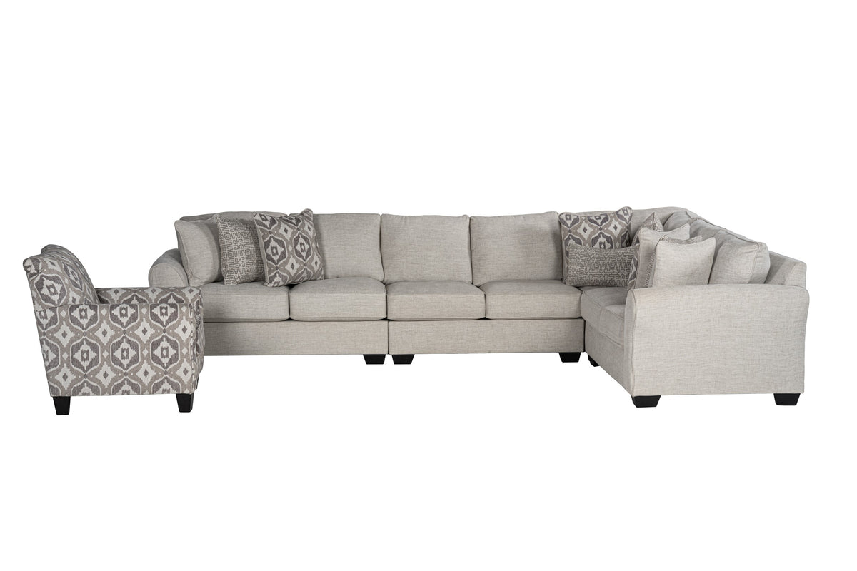 Seraphine 4-piece Sectional Sofa Set + Accent Chair