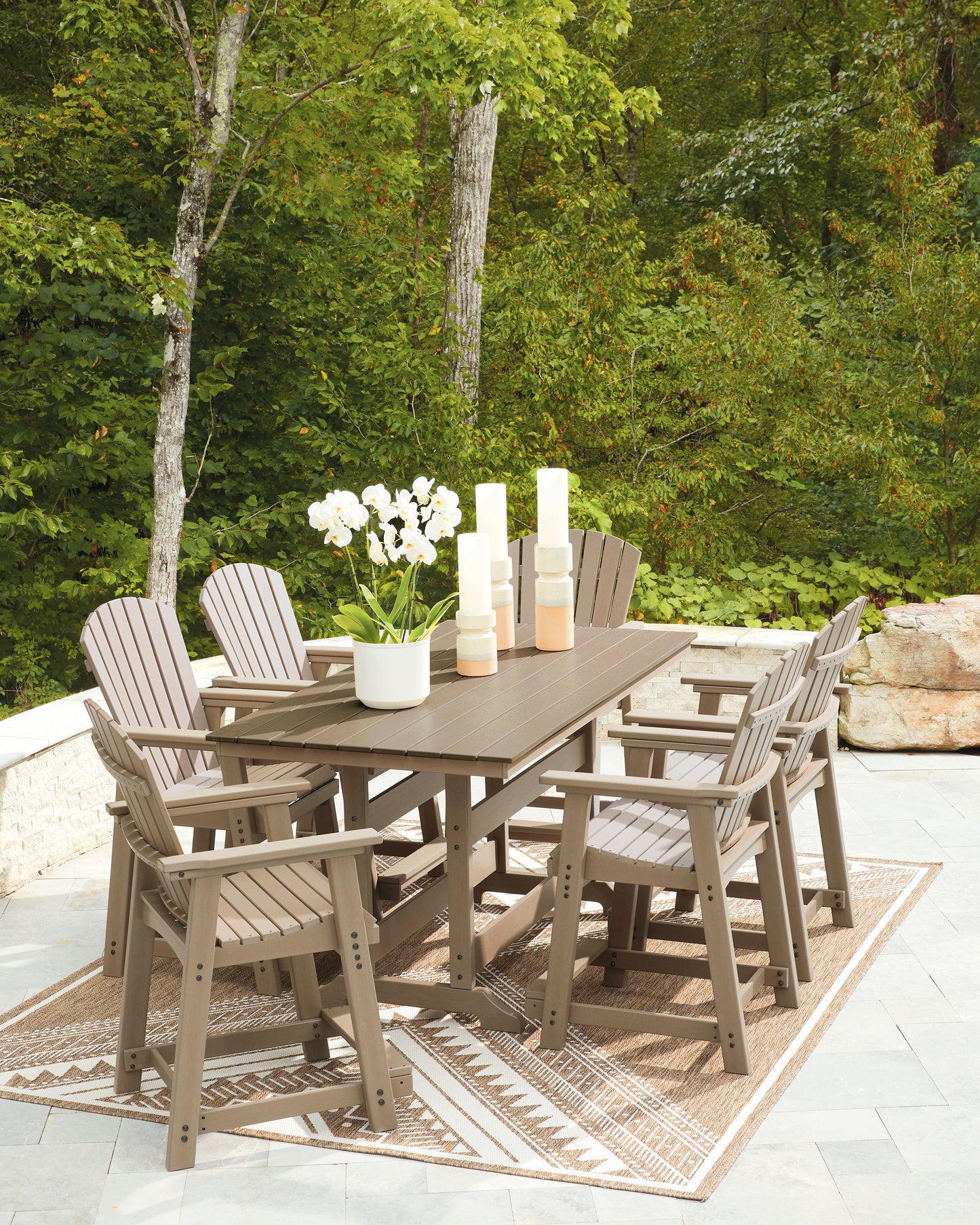 Sandy Dune Rect Counter Table With Umb Opt