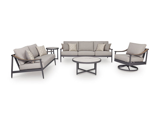 North Island Outdoor Sofa Set With Cocktail Table & End Table