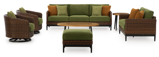 Horizon Hall Outdoor Sofa Set With Cocktail Table & End Table