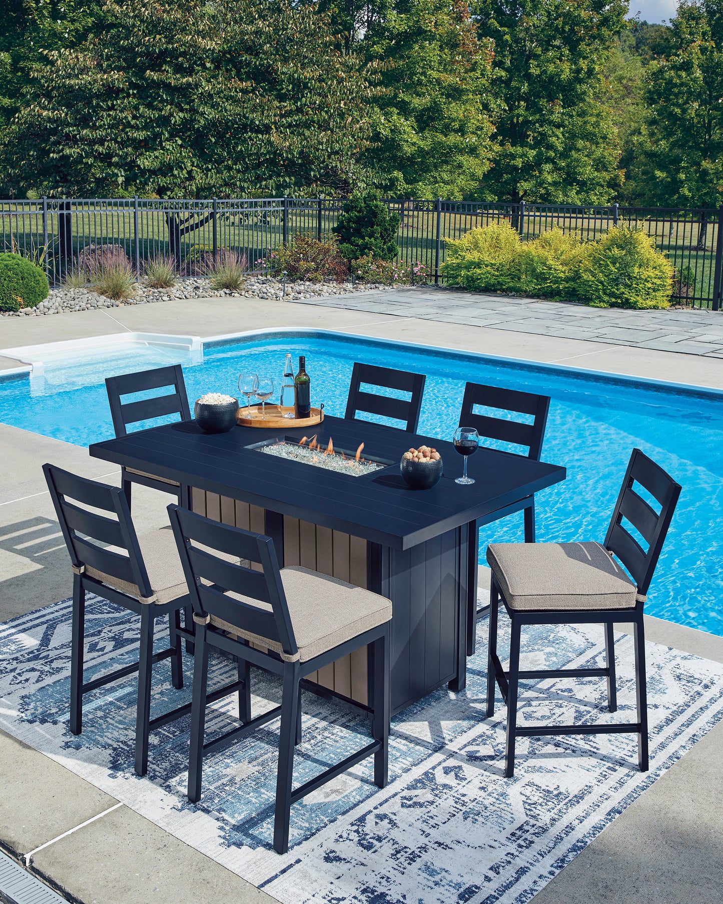 Mabry Shores Rect Bar Table With Fire Pit