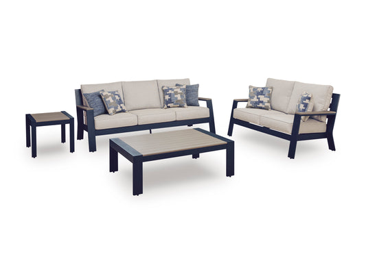 Mabry Shores Outdoor Sofa Set With Cocktail Table & End Table