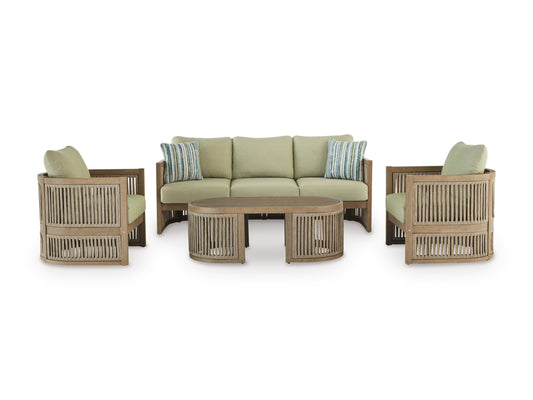 VisionLaneOutdoorSofaSetWithCocktailTable