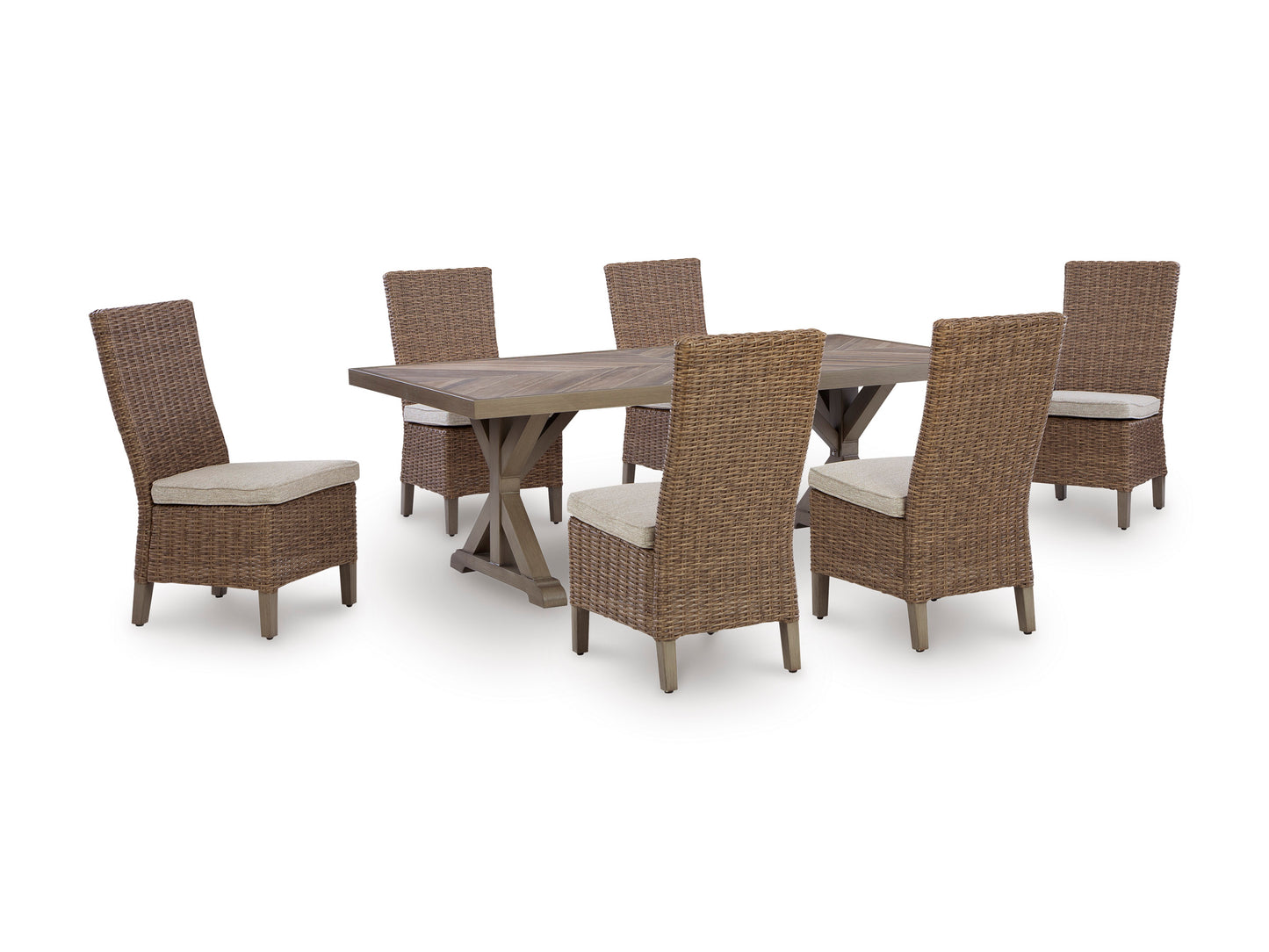 Revare Beach Rect Dining Table With Umb Opt