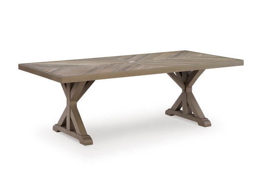 Revare Beach Rect Dining Table With Umb Opt