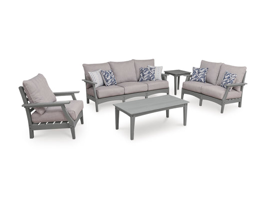 Lone View Bay Outdoor Sofa Set With Cocktail Table & End Table