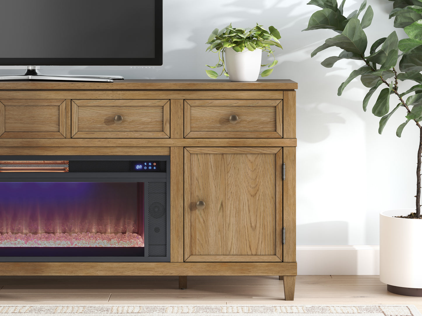 Sharlance XL TV Stand With Fireplace Option