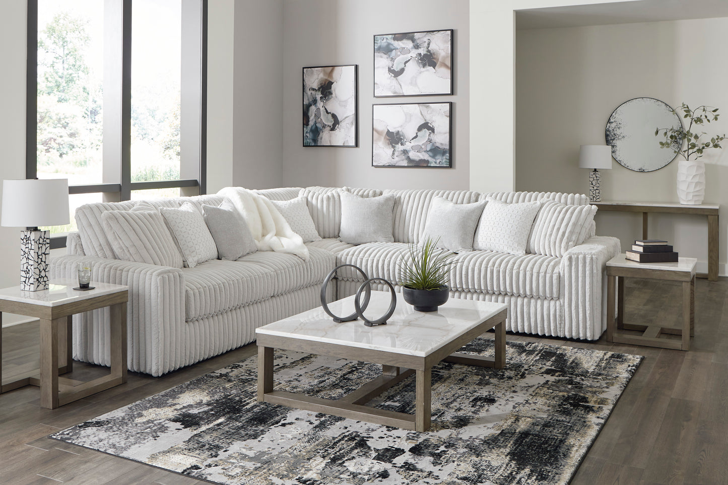 Stupendous 3 piece Sectional Sofa Set
