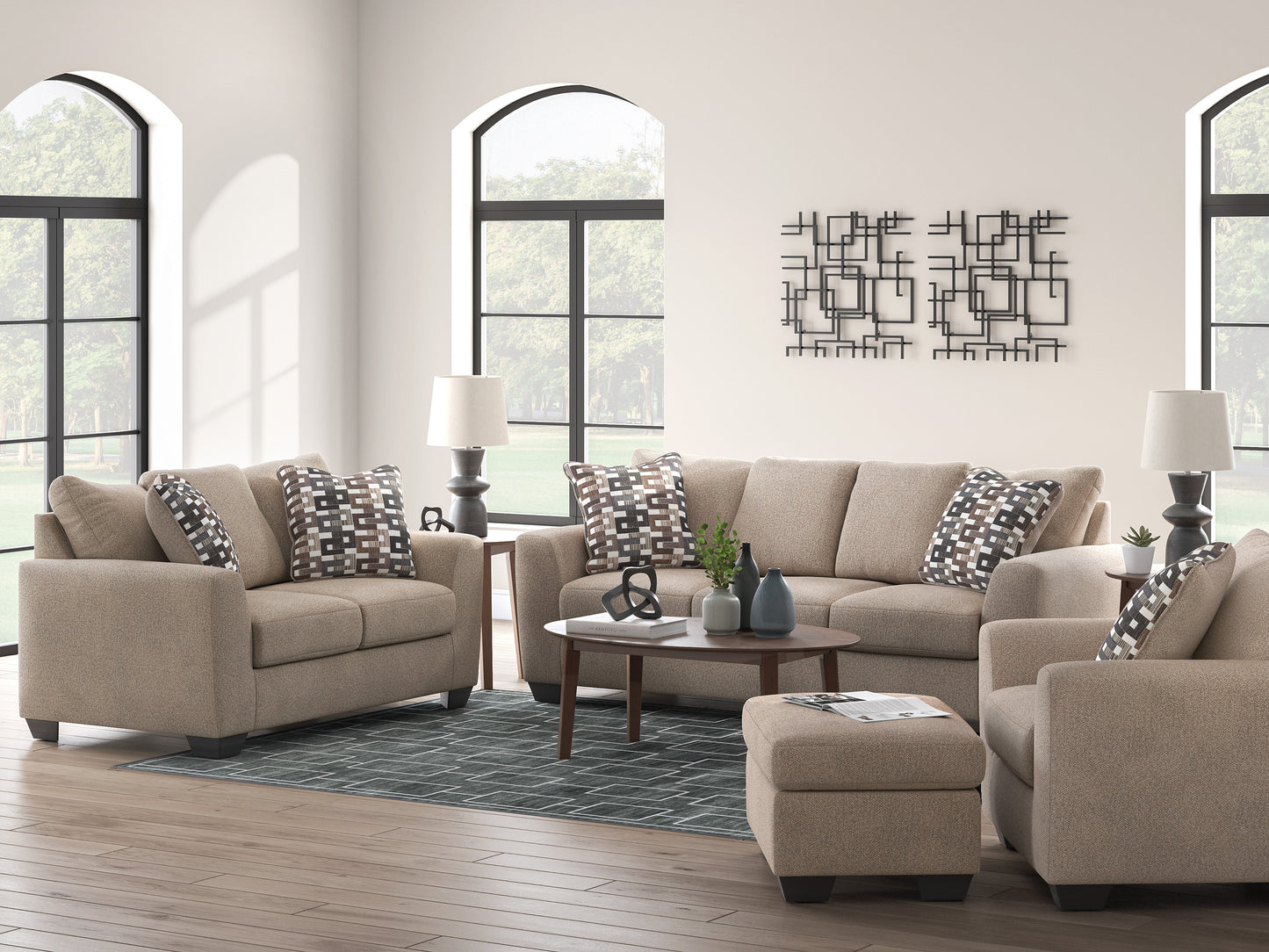 Triston-Peaks Sofa Set (3+2+1)