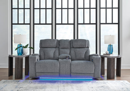 Forest Lake Loveseat With Console With Headrest