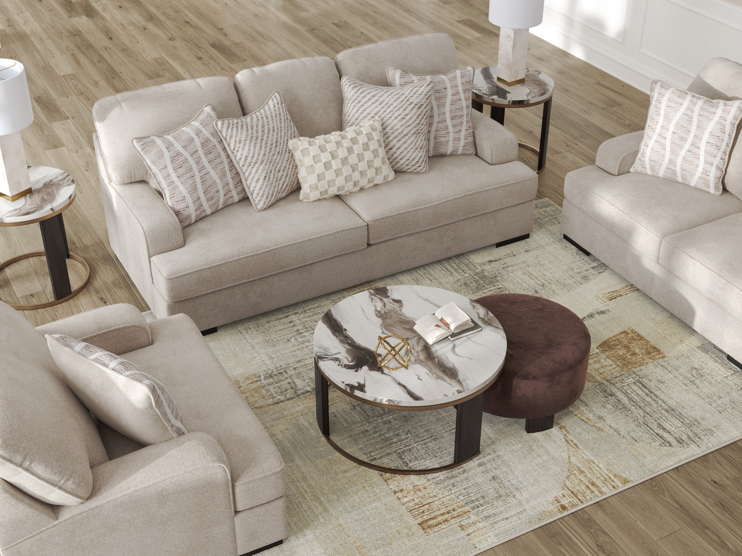 High Profile Sofa Set (3+2+1)