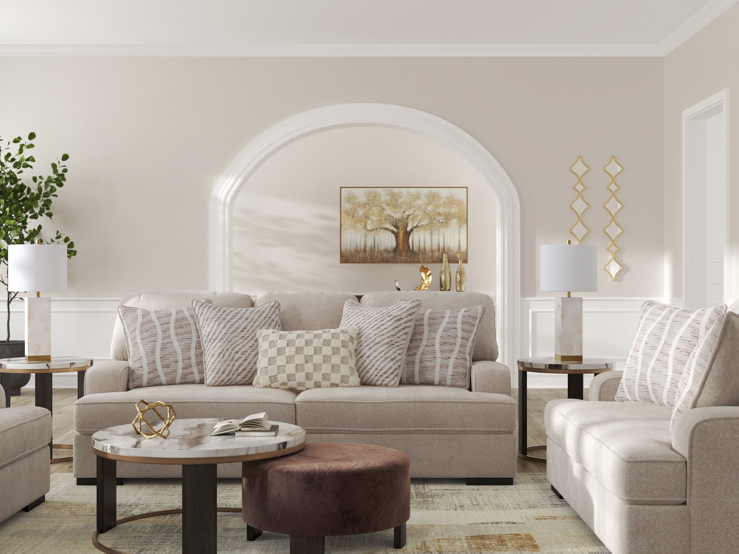 High Profile Sofa Set (3+2+1)