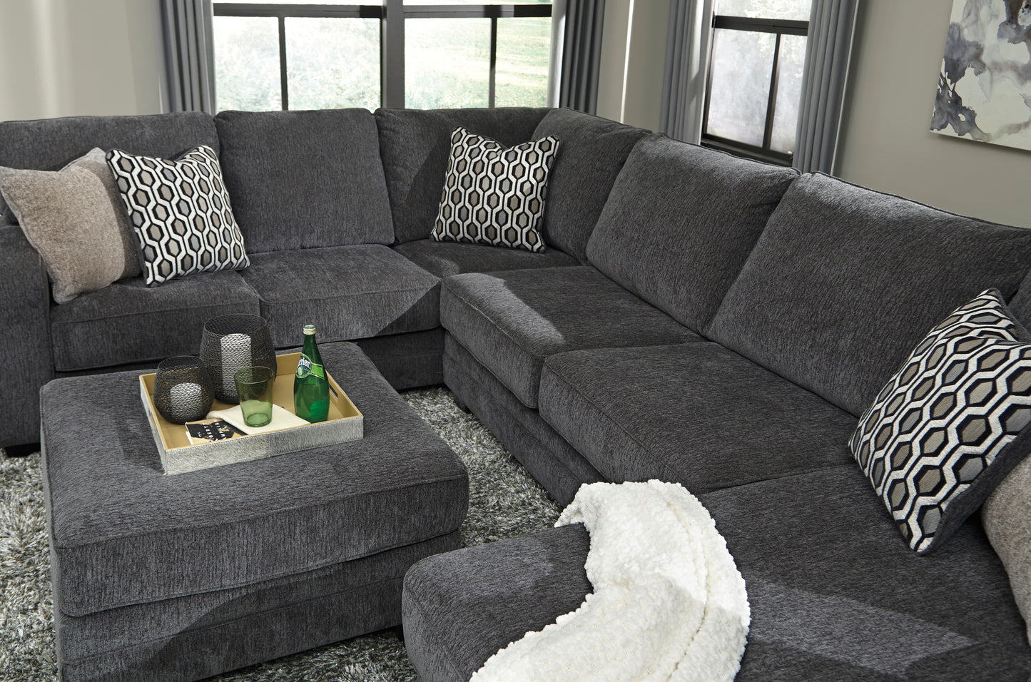 Tracling 3 pieces Right Sectional Sofa Set