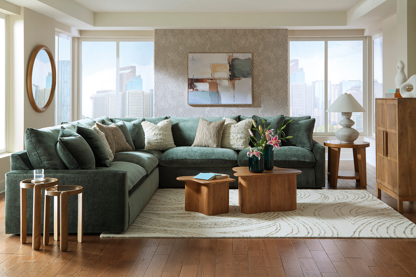 Carriage 3-piece Sectional Sofa Set