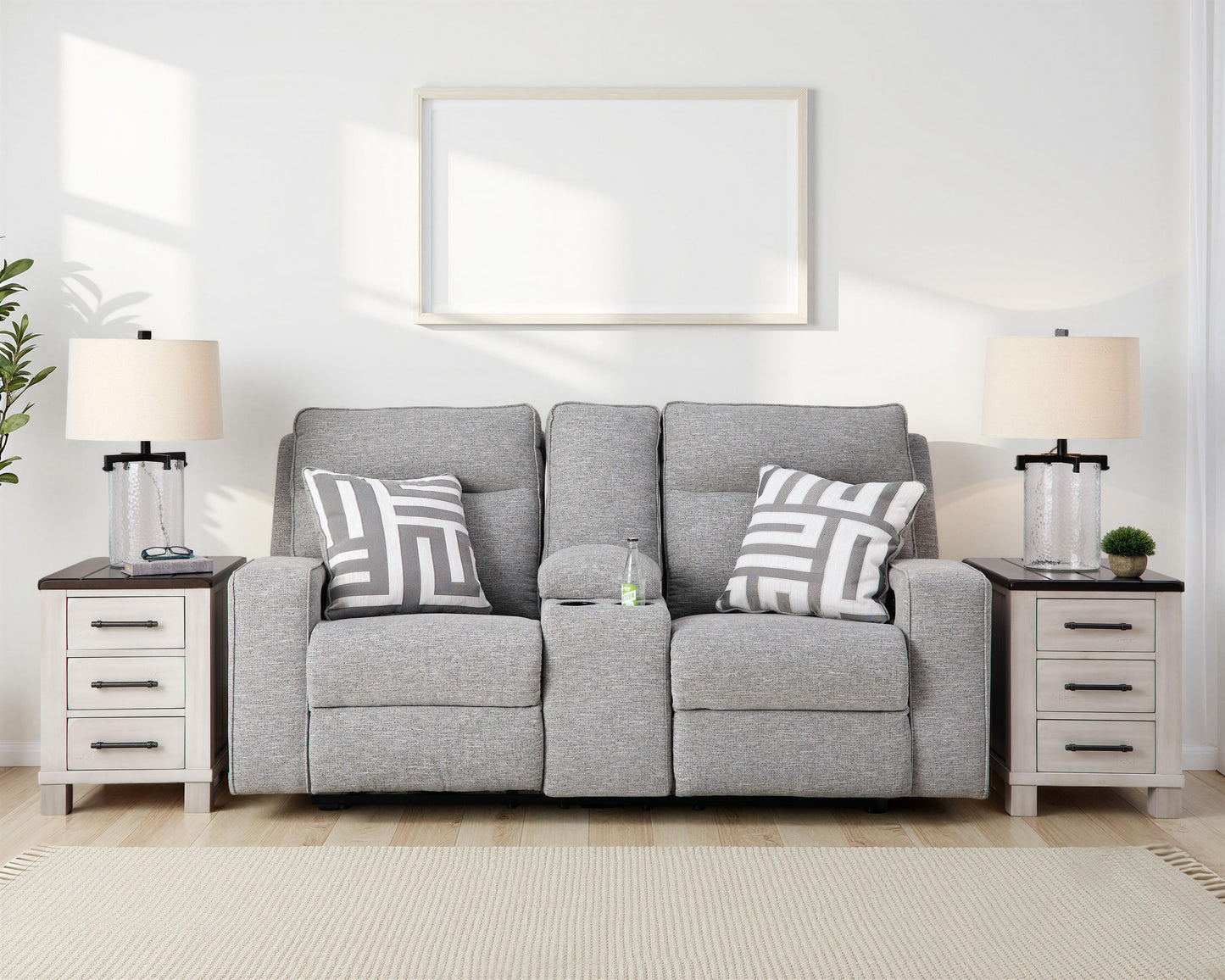 Biscoe Loveseat With Console With Headrest