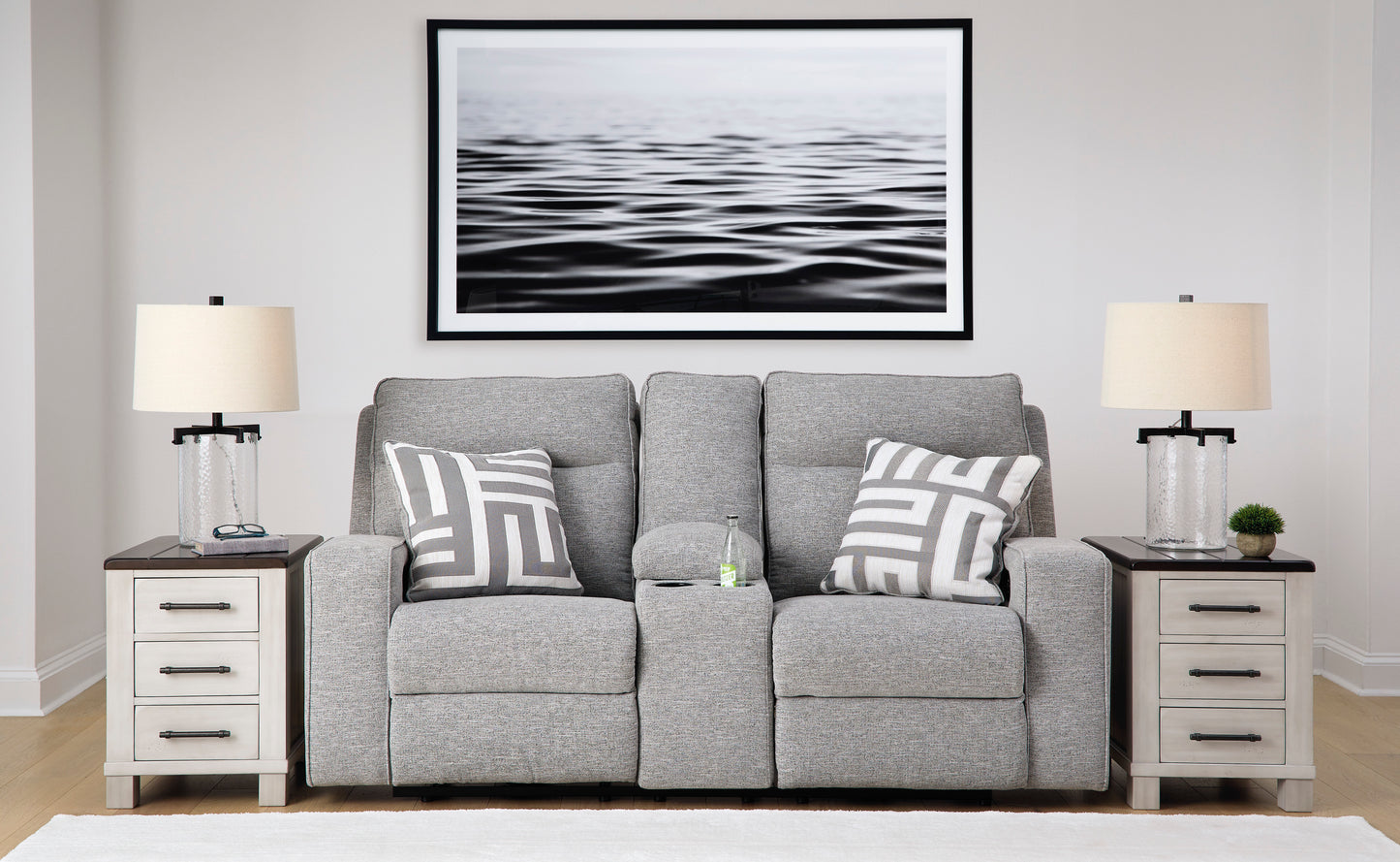Biscoe Loveseat With Console With Headrest