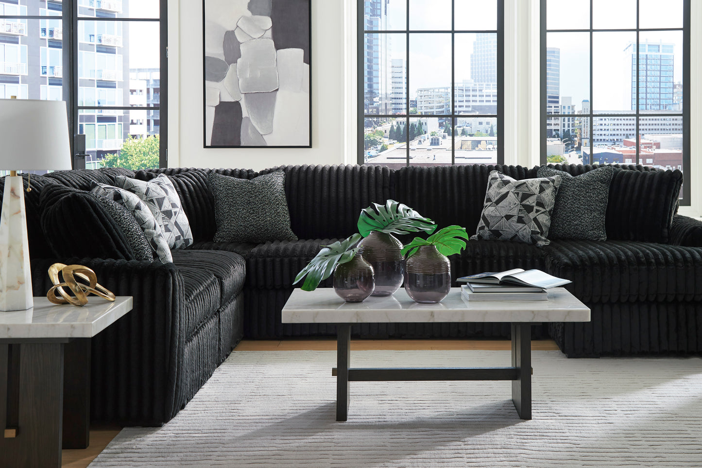 Midnight-Madness 4 piece Sectional Sofa Set