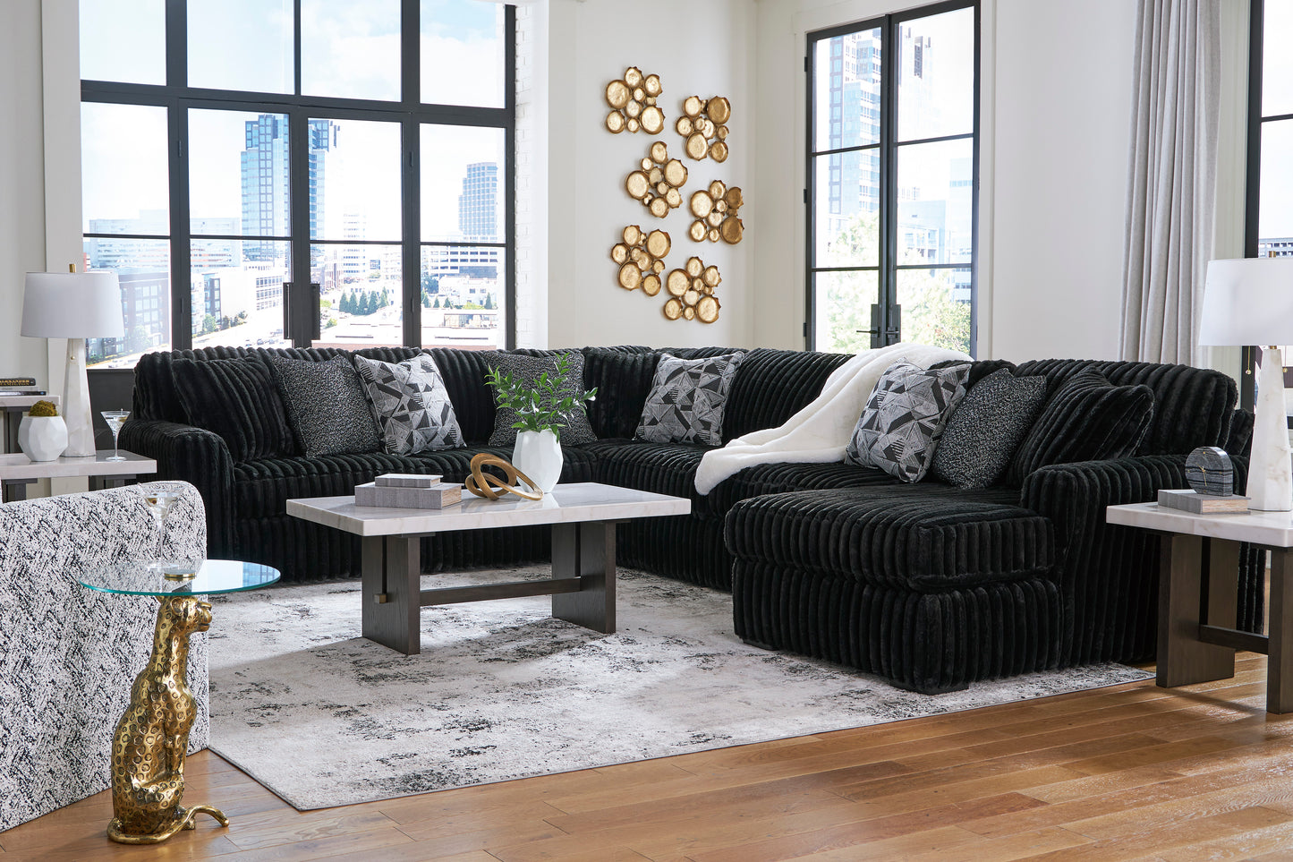 Midnight-Madness 4 piece Sectional Sofa Set