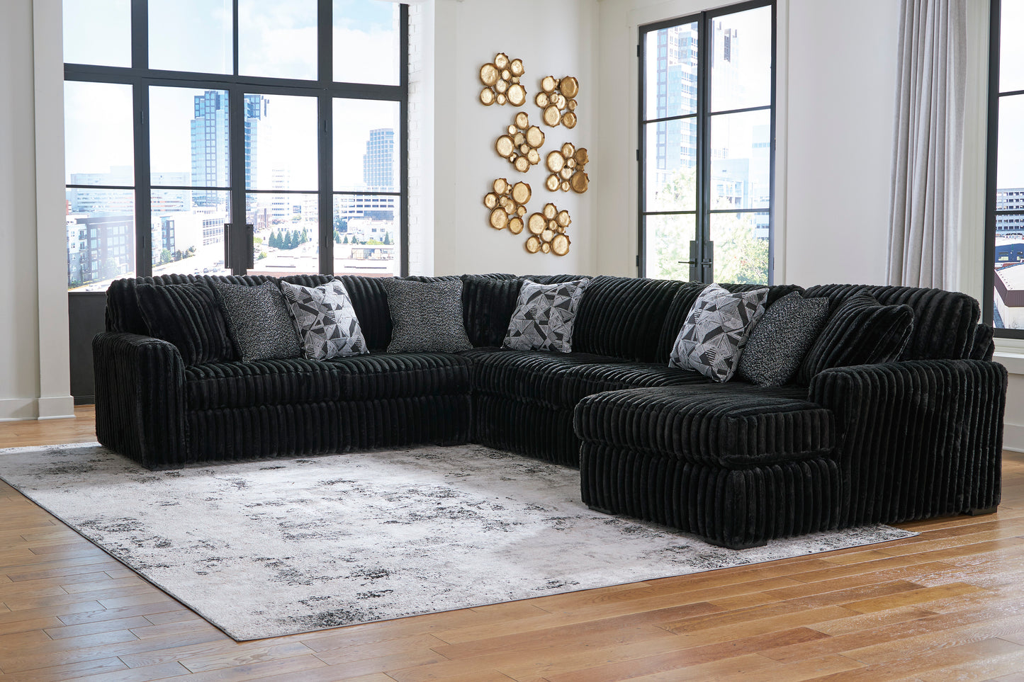 Midnight-Madness 4 piece Sectional Sofa Set