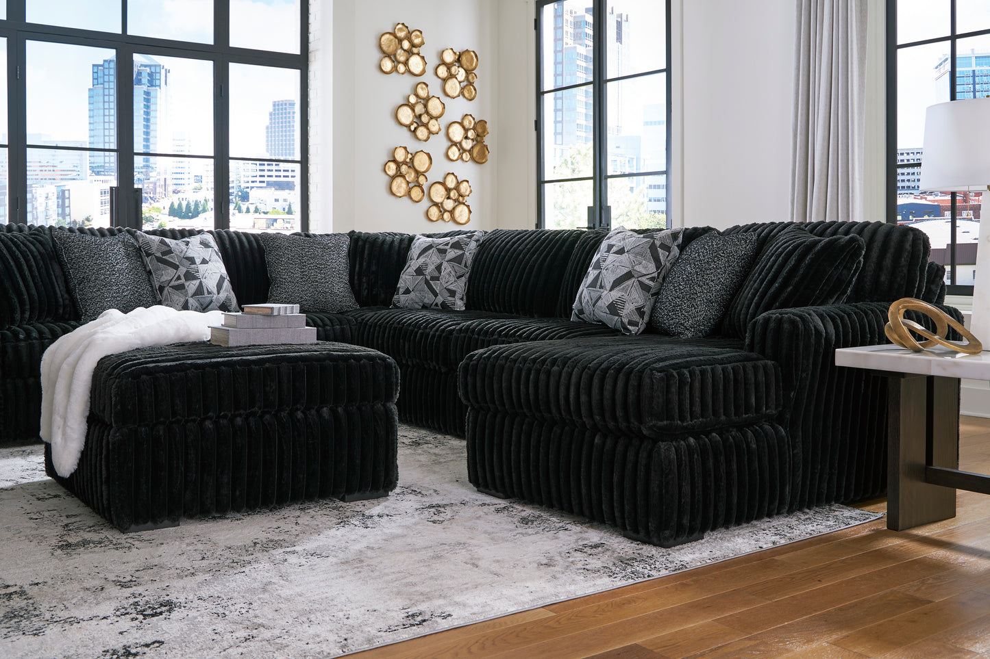 Midnight-Madness 4 piece Sectional Sofa Set