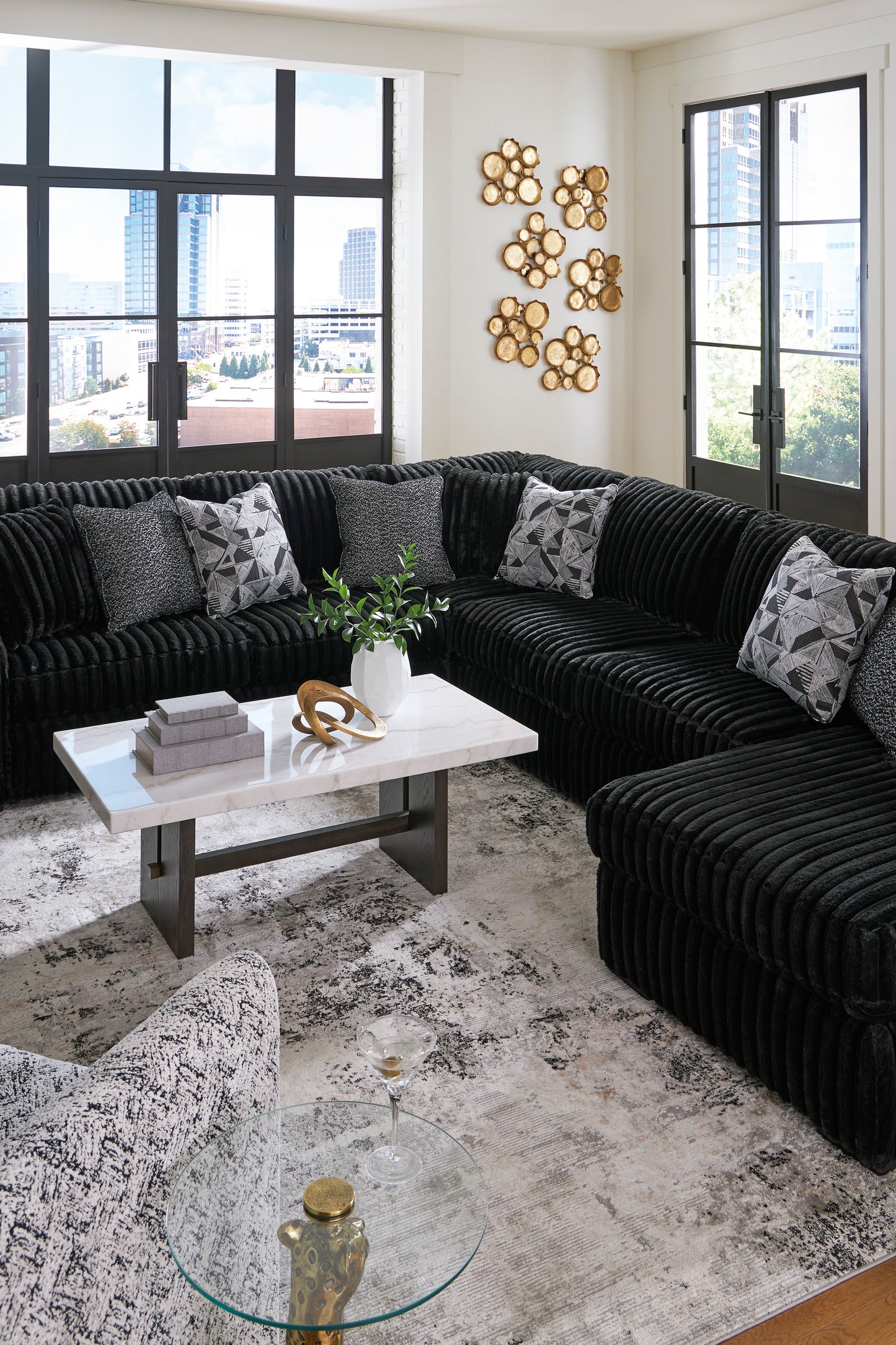 Midnight-Madness 4 piece Sectional Sofa Set
