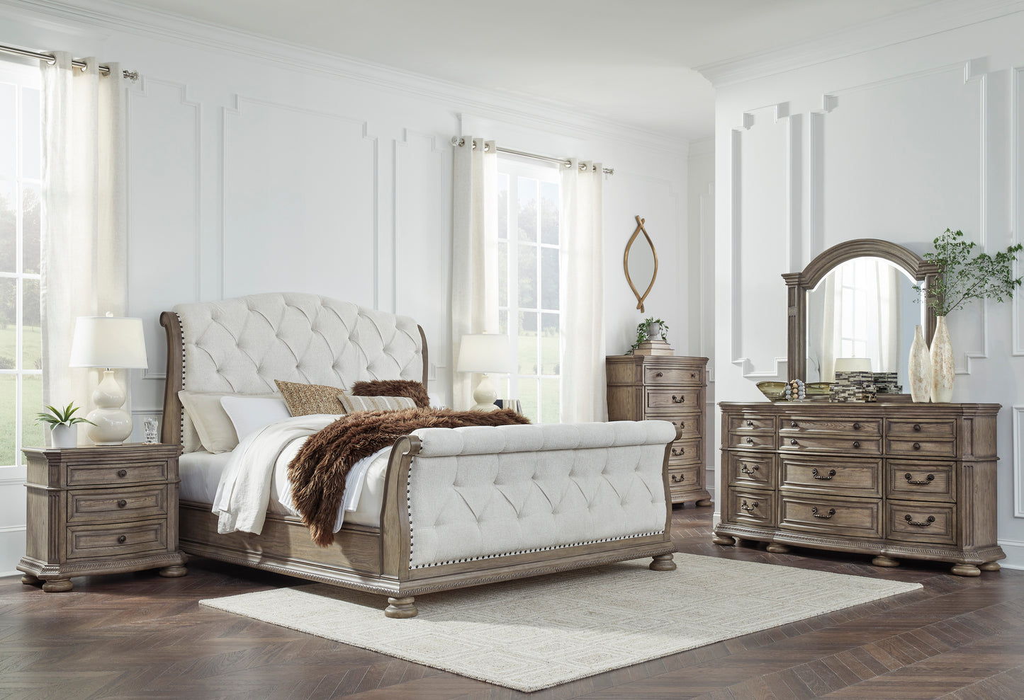 Ardenfield King Upholstered Sleigh Bed