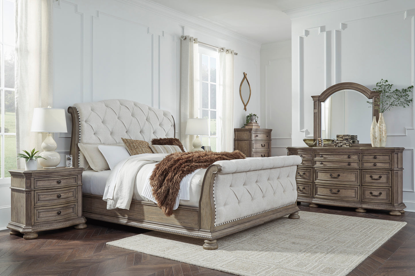 Ardenfield King Upholstered Sleigh Bed