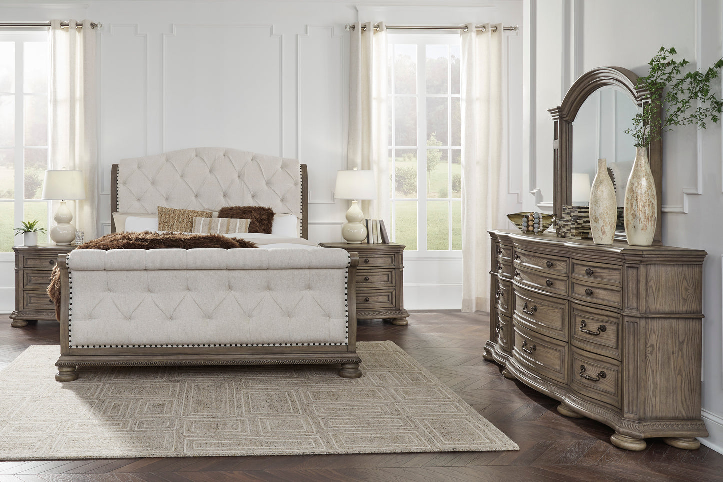 Ardenfield King Upholstered Sleigh Bed