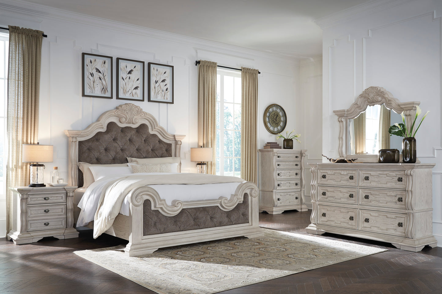Andonhall King Upholstered Panel Bed