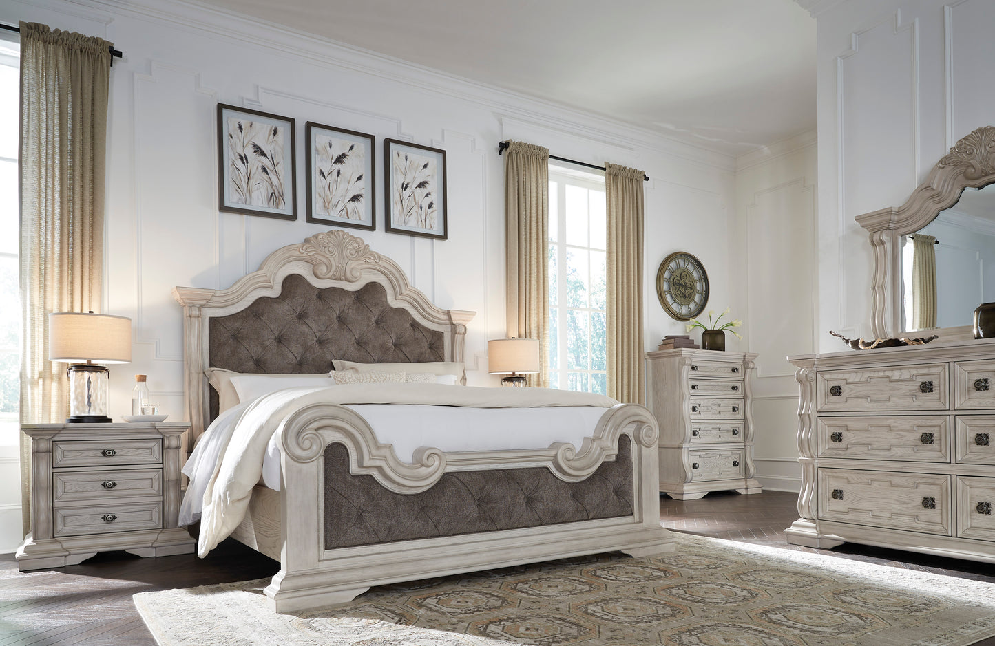 Andonhall King Upholstered Panel Bed