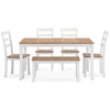 Gesthaven Dining Table with 4 Chairs and Bench (Set of 6)