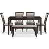 Langwest Dining Table and 4 Chairs and Bench (Set of 6)