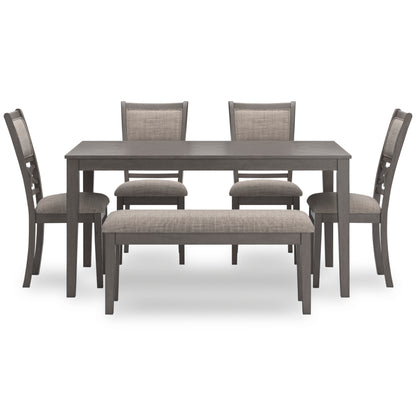 Wrenning Dining Table and 4 Chairs and Bench (Set of 6)