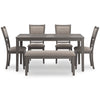 Wrenning Dining Table and 4 Chairs and Bench (Set of 6)
