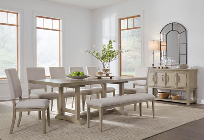 VALLARDIA Dinning table set (Table+ 6 chairs+ bench)