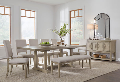 VALLARDIA Dinning table set (Table+ 6 chairs+ bench)