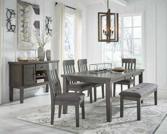 Hallanden Dinning table set (Table+ 4 chairs +Bench)