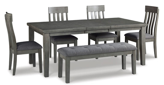 Hallanden Dinning table set (Table+ 4 chairs +Bench)