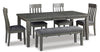 Hallanden Dinning table set (Table+ 4 chairs +Bench)