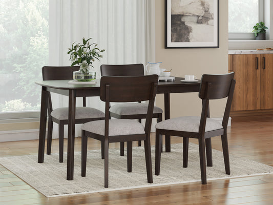 Dantenton Dining Table and 4 Chairs (Set of 5)