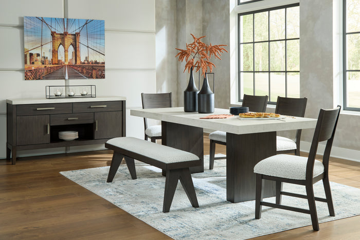 Waetonfort Dinning table set (Table+ 4 chairs +Bench)
