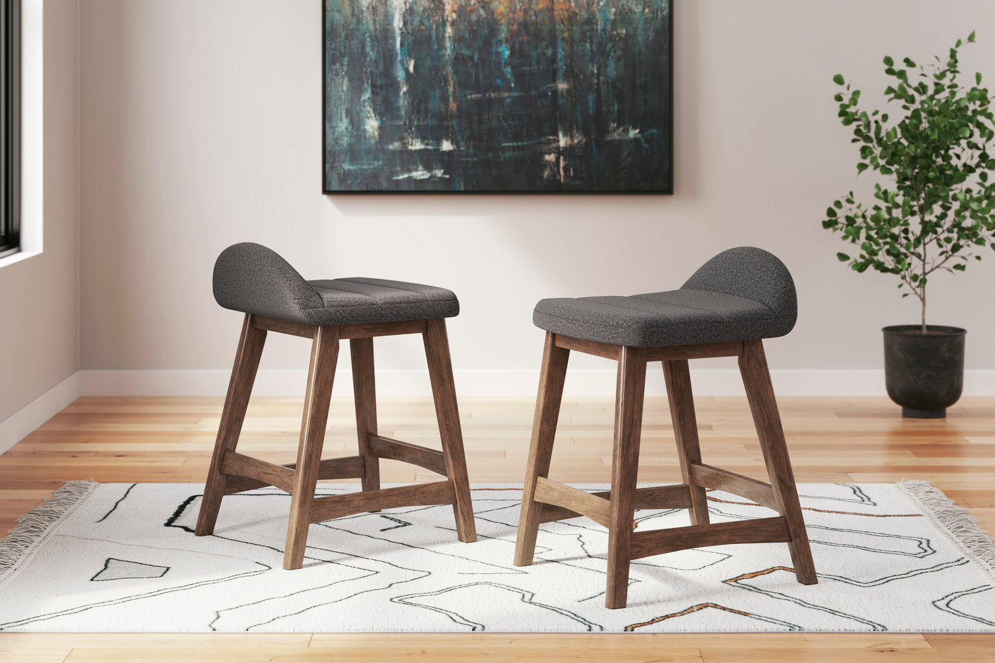 Lyncott Upholstered Barstool (Set of 2)