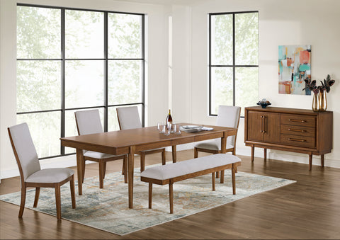 Lyncott Dinning table set (Table+ 4 chairs +Bench)