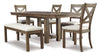 MORIVILLE Dinning table set (Table+ 4 chairs+ bench)