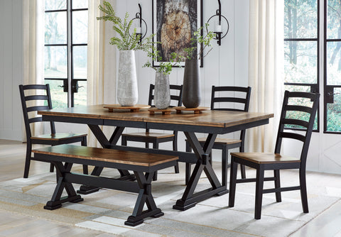 Galiden Dinning table set (Table+ 4 Chairs + Bench)