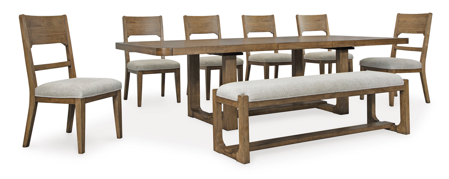 Cabalynn Dinning table set (Table+ 6 chairs + Bench)