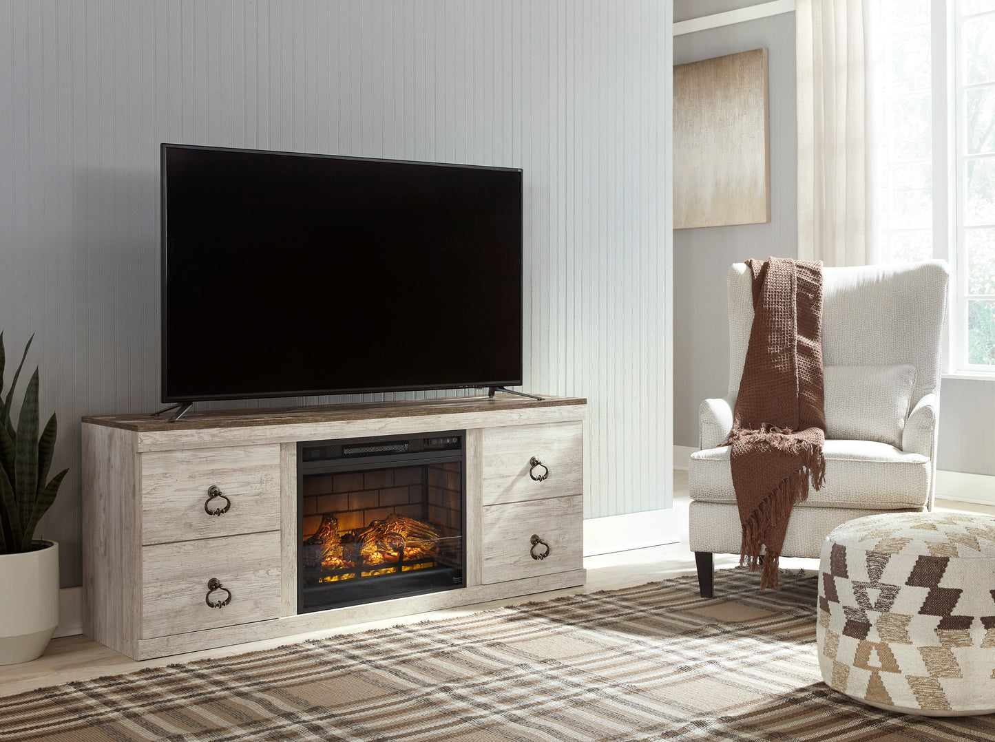 Willowton Pier EW LG TV Stand With Fireplace Option